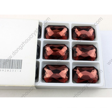 Colorido forma de octágono Crystal Fancy Glass Stone con ajuste de Metal Garment Decoration Jewelry Bead